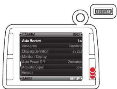 CAMERA INFO Auto Review 5 s Histogram Standard Cloping Definition 2/253 Monitor / Display Auto Power Off 2 minutes Acoustic Signal Low Horizon IMAGE SETUP
