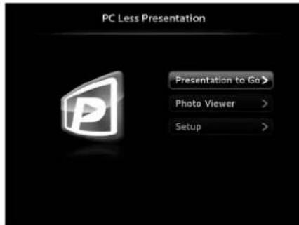 PC Less Presentation Presentation to Go > Photo Viewer > Setup >