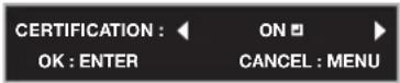 MITSUBISHI WD390U-EST - Enabling or disabling the network certification - 2