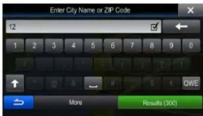 Enter City Name or ZIP Code 12 1 2 3 4 5 6 7 8 9 0 QWE More Results (300)