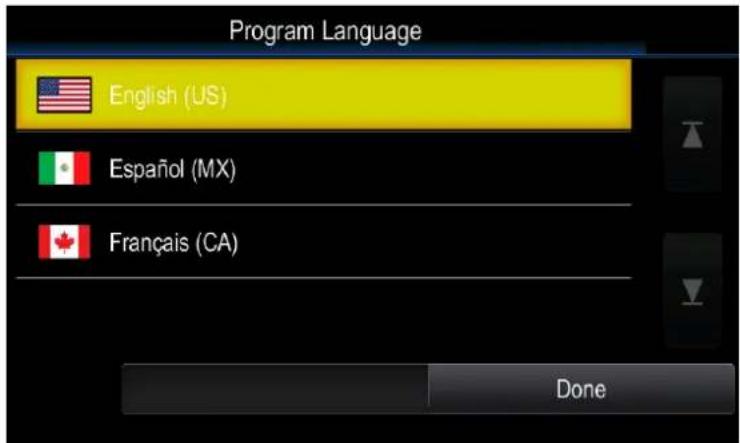 Program Language English (US) Español (MX) Français (CA) Done
