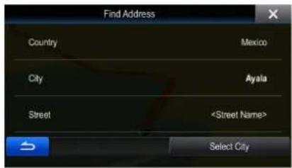 Find Address Country Mexico City Ayala Street Select City