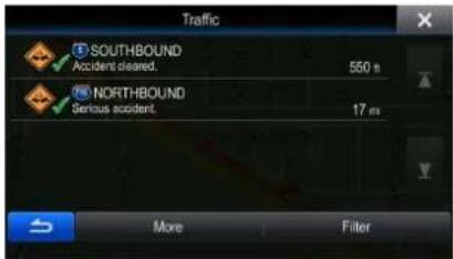Traffic SOUTHBOUND Accident cleared. 550 m NORTHBOUND Serious accident. 17 ms More Filter