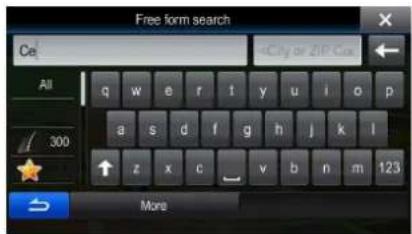 Free form search Ce All 300 More ≤City or ZIP Cox