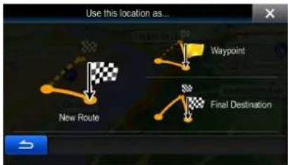 Use this location as... New Route Waypoint Final Destination