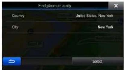 Find places in a city Country United States, New York City New York Select
