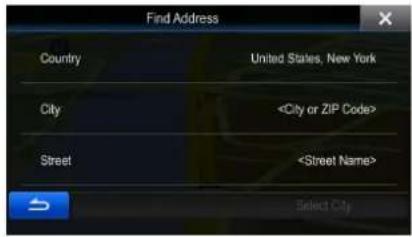 Find Address Country United States, New York City Street Select City