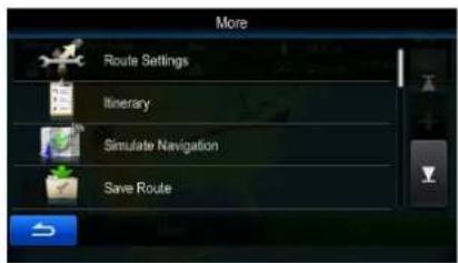 More Route Settings Itinerary Simulate Navigation Save Route