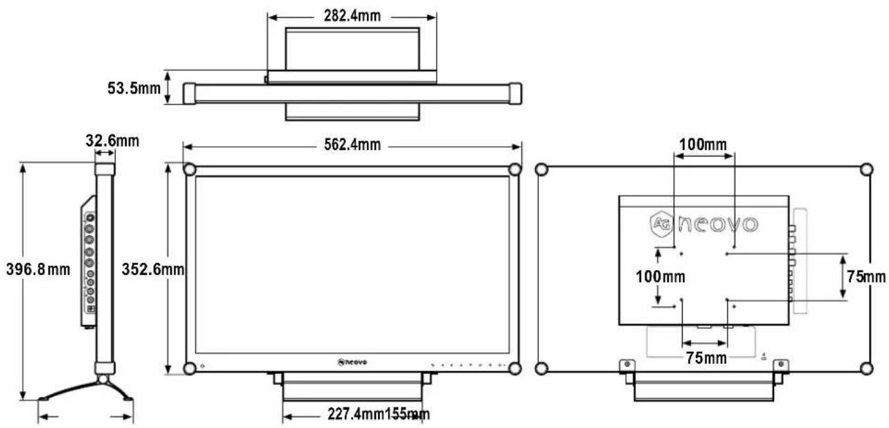AG Neovo RX-24 - RX-24 Dimensions - 1