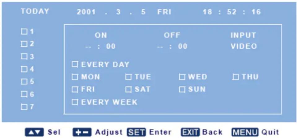 AG Neovo RX-55 - SCHEDULE - 1