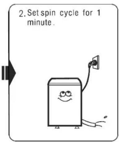 2. Set spin cycle for 1 minute.