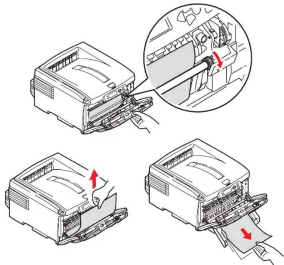 OKI C8800N - Do not use any sharp or abrasive objects to separate sheets from the belt. This may damage the belt surface. - 8