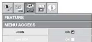 FEATURE MENU ACCESS LOCK OK LIMIT DOA OK