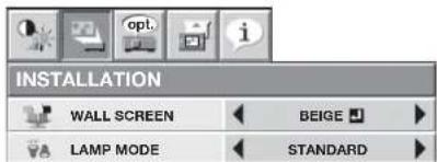 INSTALLATION WALL SCREEN BEIGE LAMP MODE STANDARD