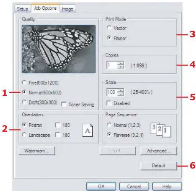 OKI B2200N - JOB OPTIONS TAB - 1
