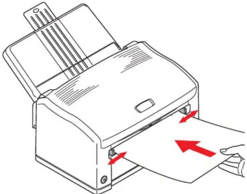 OKI B2200N - LOADING PAPER IN THE MANUAL FEEDER - 1
