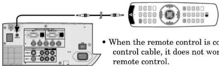 When the remote control is co control cable, it does not wor remote control.