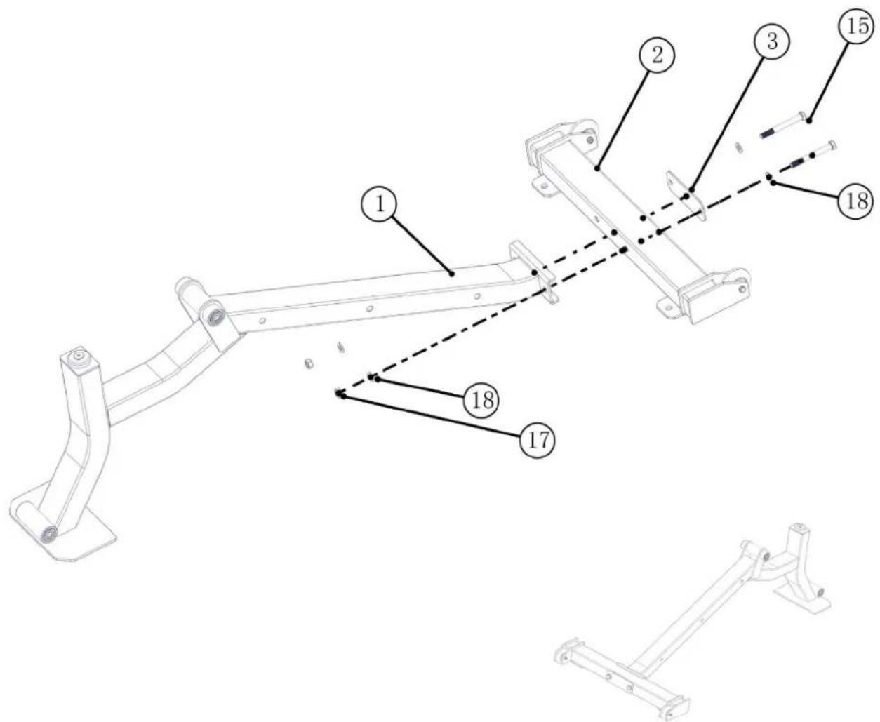 TAURUS Weight Bench B970 - Step 1: Assembly of the buttom tube - 1