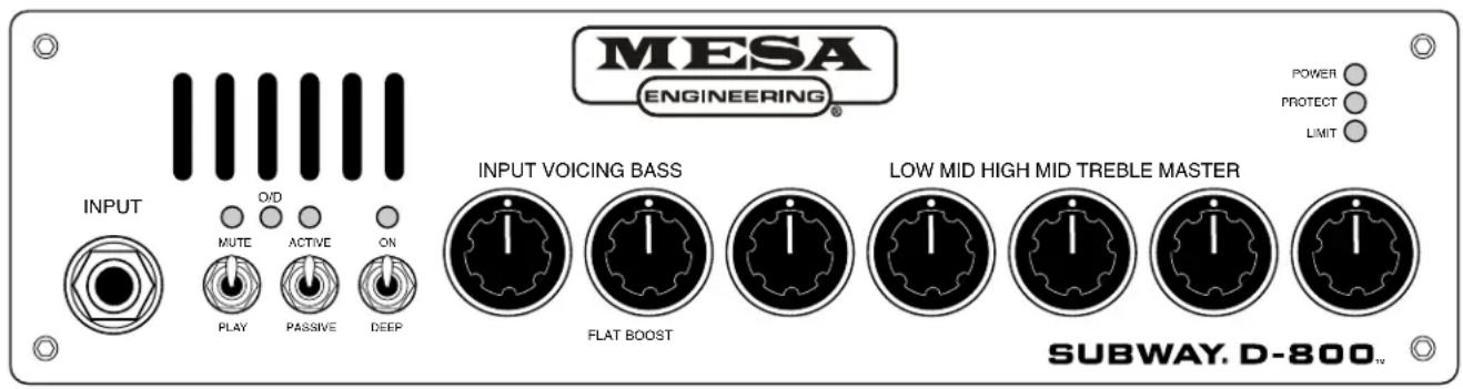 Mesa Boogie Subway D-800 - FRONT PANEL (CONTROLS & FEATURES) - 1