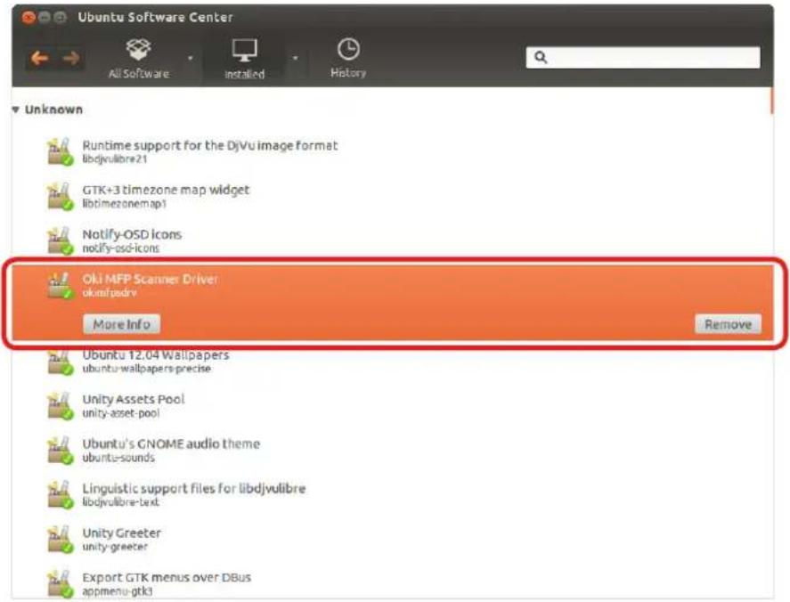 OKI ES8473dnct - The list of installed software is displayed. Select "Oki MFP Scanner Driver". - 1