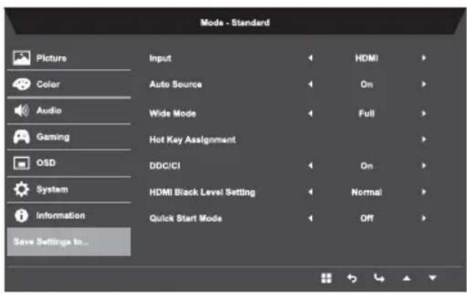 ACER Nitro RG270bmiix - Save Settings to..... (User mode only) - 1