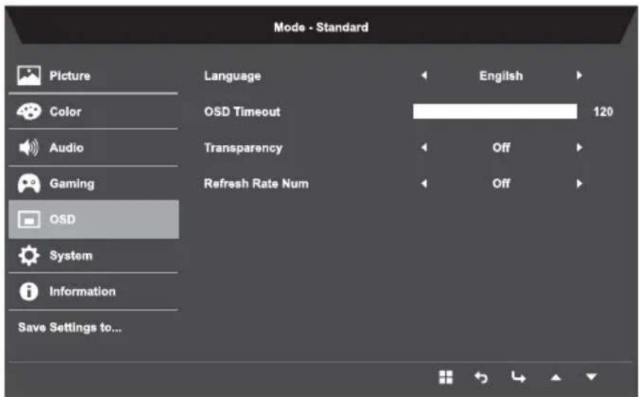 ACER Nitro RG270bmiix - Adjusting the OSD - 1