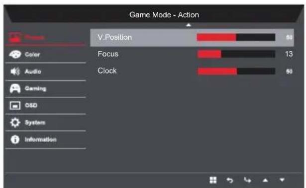 ACER Nitro RG270bmiix - Adjusting the Picture - 2