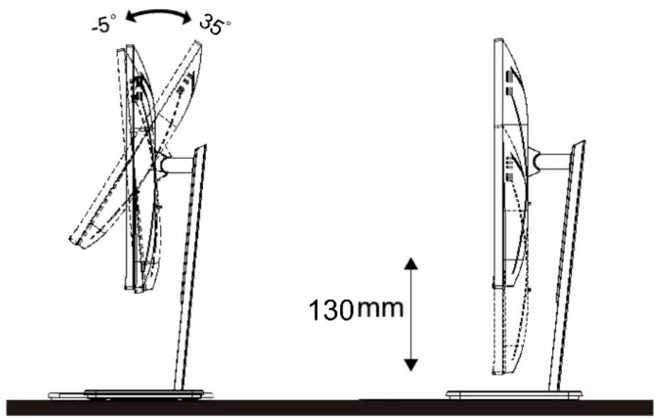 AOC U28P2U - Adjusting Viewing Angle - 1