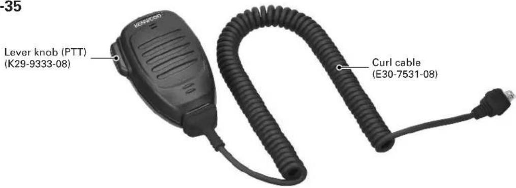 -35 KEYSVOO Lever knob (PTT) (K29-9333-08) Curl cable (E30-7531-08)