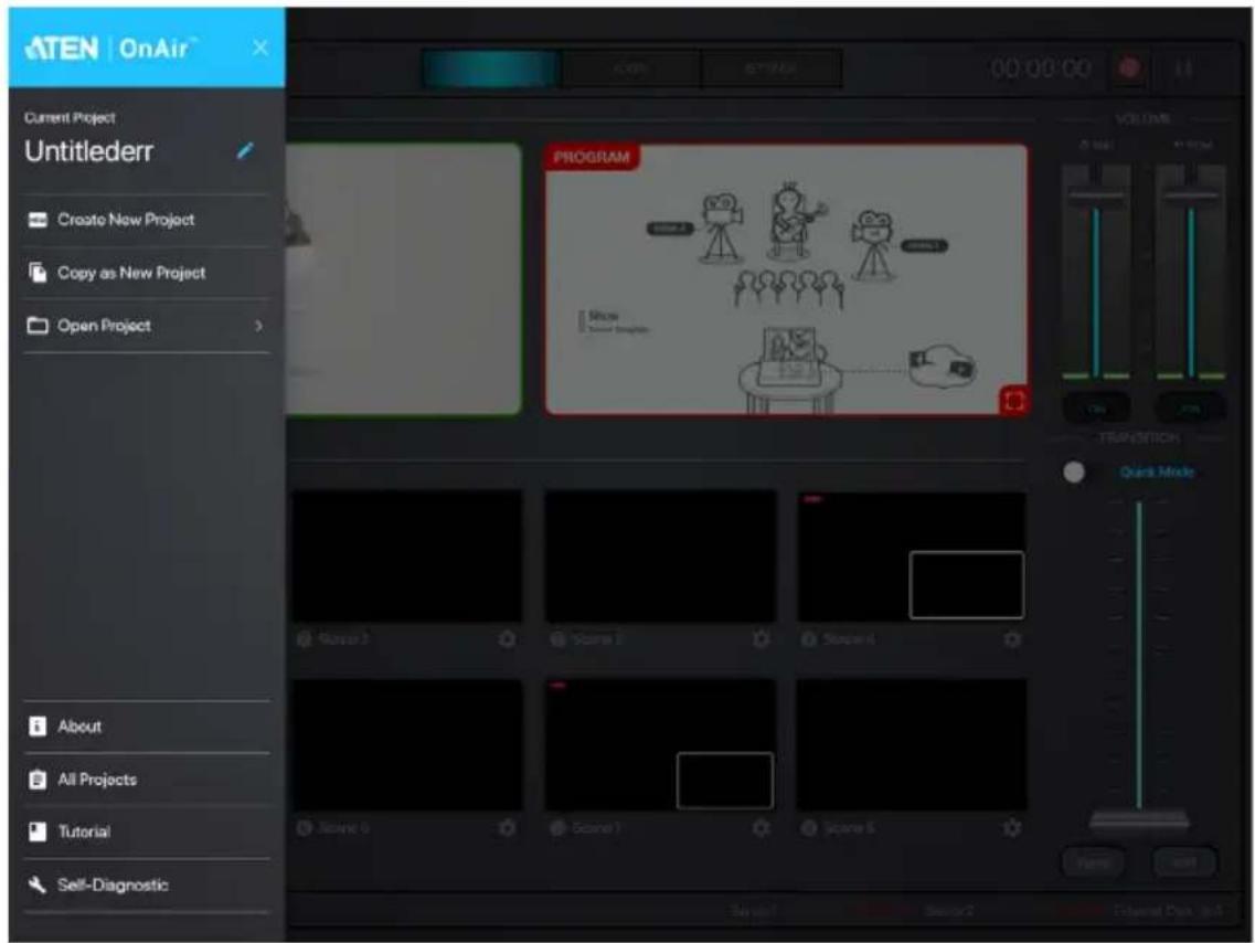 ATEN StreamLIVE HD UC9020 - Side Menu - 1