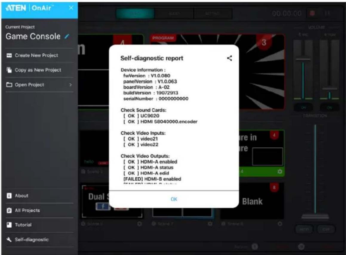 ATEN StreamLIVE HD UC9020 - Self-diagnostic - 1