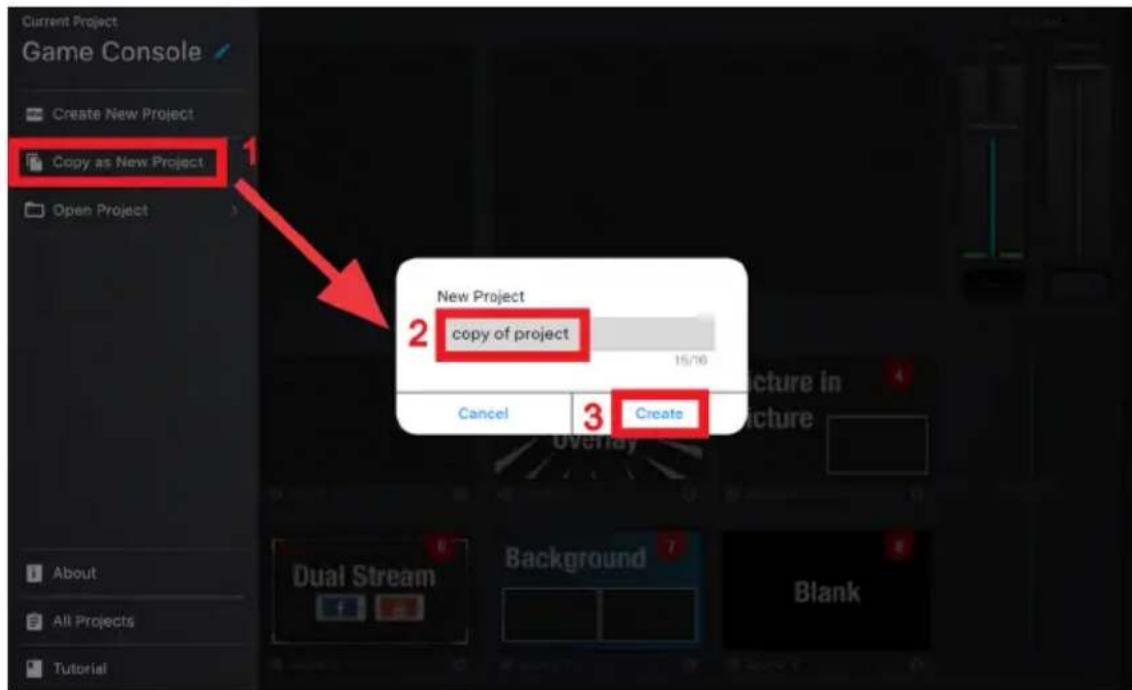 ATEN StreamLIVE HD UC9020 - Tap Create New Project. - 1