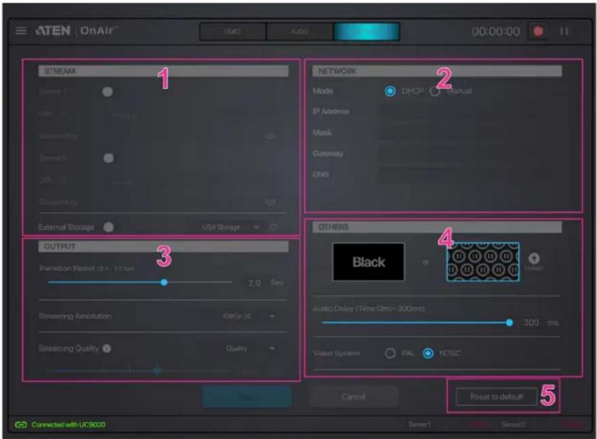 ATEN StreamLIVE HD UC9020 - Settings - 1