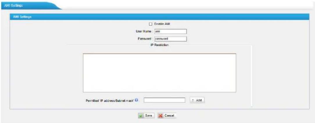 Yeastar TA810 - AMI Settings - 1