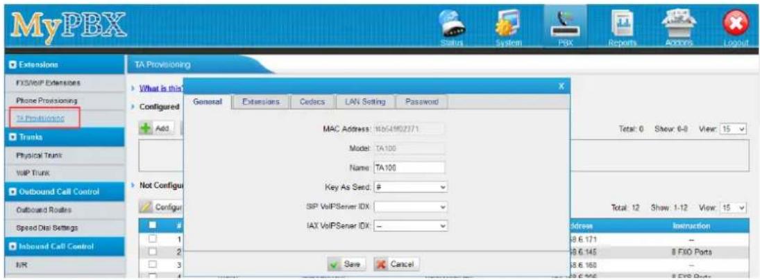 Yeastar TA810 - Auto Provision Settings - 2