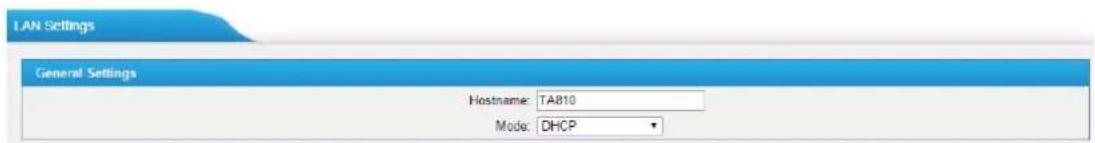 Yeastar TA810 - LAN Settings - 2