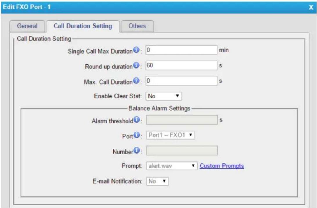 Yeastar TA810 - 2) Call Duration Settings - 1