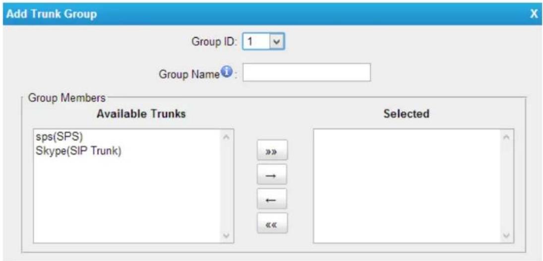 Yeastar TA810 - Trunk Group - 1