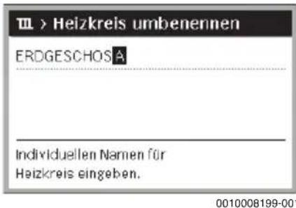 III > Heizkreis umbenennen ERDGESCHOSA Individuellen Namen für Heizkreis eingeben.