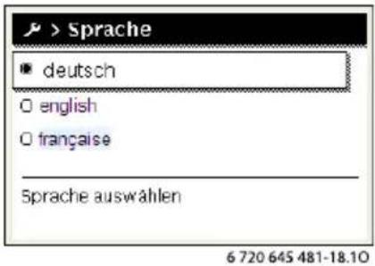 > Sprache ● deutsch ○ english ○ française Sprache auswählen 6 720 645 481-18.10