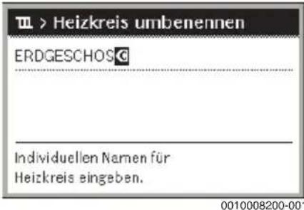 Heizkreis umbenennen ERDGESCHOS® Individuellen Namen für Heizkreis eingeben.