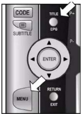 CODE SUBTITLE TITLE P+ EPG P- ENTER RETURN EXIT MENU