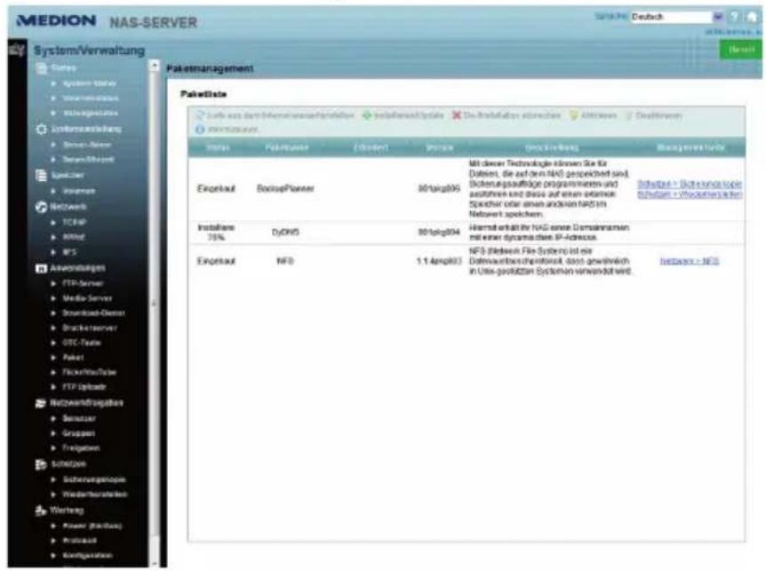 MEDION NAS-SERVER System/Verwaltung Status - System Status - Software Status - Management Status Systematickning - Server Address - Server Interface Sponsor - Internet Networks - TCP/IP - WiFi - GPS Anschaffungen - FTP Server - Media Server - Download Server - Struckserver - OTC-Table - Packet - Flickr/YouTube - FTP Interface Netzweinfrequagen - Sensor - Gruppen - Freighten Schnellen - Schottungsquote - Wiederberateln Wertung - Power (Wertung) - Protocol - Configurations Paketmanagement Paketdata Zahl aus dem Internetverwaltstellungen InstallationType De-Installations betrieblich Altrusive Dachtworn Status Paktivate Criteri Service (Gesellschaft) Management Status Einzukauf BocicePlanter Mfproj6090 Mf dieser Technologie können Sie für Daten, die auf dem NAS gesetzten sind. Sicherungsaufgabe programmieren und ausführen und diese auf einen anderen Speicher oder einen anderen NAS in Netzweinf spolchem. Installare 75% DyDy5 Mfproj6094 Narmst erhalt für NAS einer Densinlagen mit einer dionsystem des IP-adressus. Einzukauf Nf0 1.14proj603 Nf3 (diewen File System ist ein Datenverbriefskosten nicht, dass gewöhnlich in Ums-gewöhtem Systemen verwendet wird. between - Nf3
