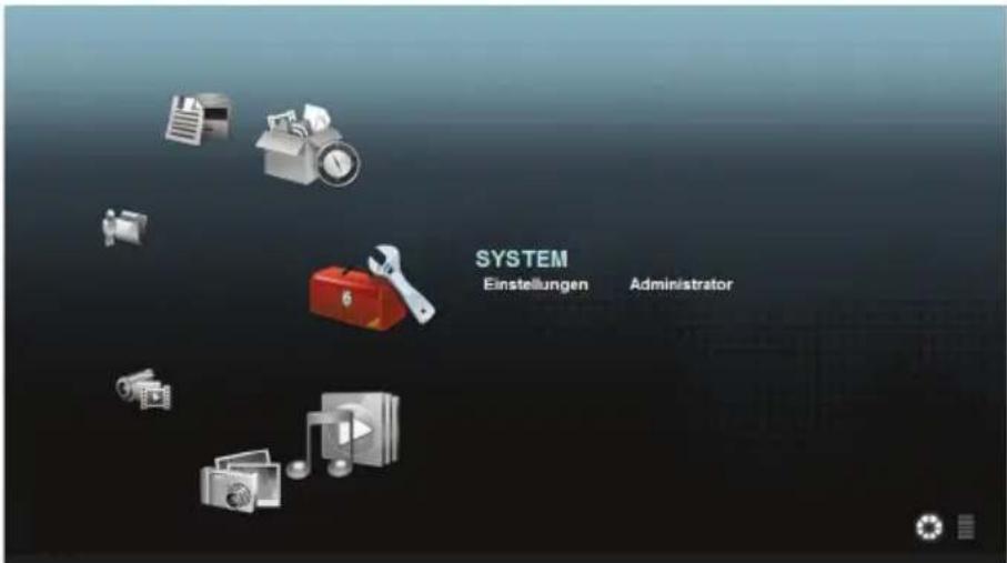 SYSTEM Einstellungen Administrator