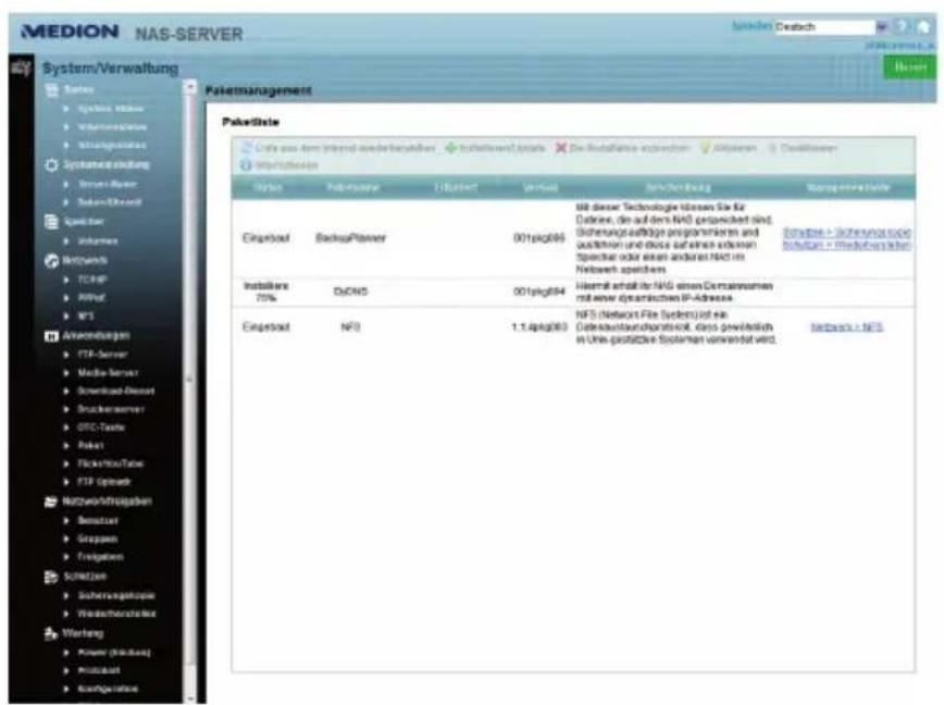 MEDION NAS-SERVER System/Verwaltung Pakertmanagement Pakertdata Cate aus dem Internet undesellschaften + institution/sports - De Installation expansion - AI systems - Credicaser Worfschborn Status Pakertname U District Version Nordierung Konzernstelle Organised BackupPlaner 001pkg695 Bil dieser Technologie klassen Sie für Dutser, die auf dem NAG personiert sind, Sicherungsabgänge programmieren und qualiführen und dices auf einen anderen Spezial oder einen anderen NAG im Nettoer spenders Installare 70% DxCHS 001pkg694 Heterat erhalt für NAG einen Certainenzen mit einer dynamischen IP-Adverse Organised NFS (Network File System) ist ein Deteausbuchsanforderlich, dass gewählt sich in Ums produktive Systemen während wird. Nettoer + NFS