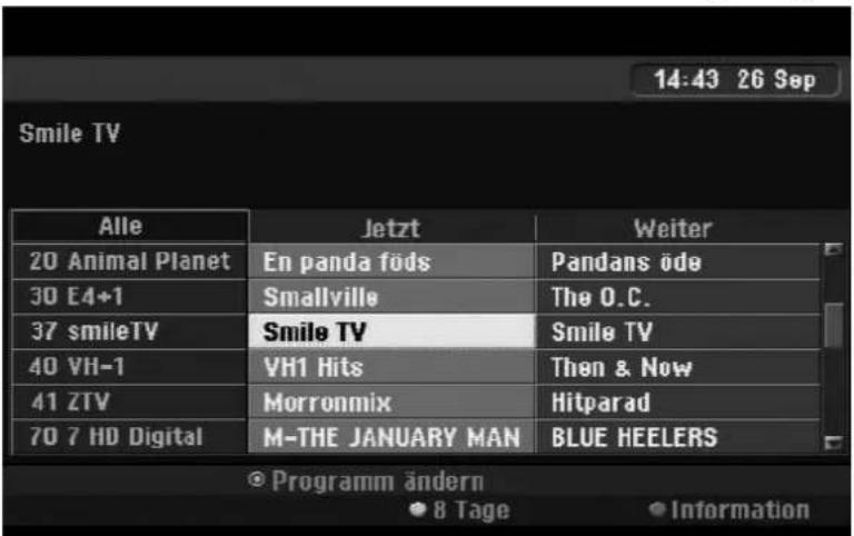 14:43 26 Sep Smile TV Alle Jetzt Weiter 20 Animal Planet En panda föds Pandans öde 30 E4+1 Smallville The O.C. 37 smileTV Smile TV Smile TV 40 VH-1 VH1 Hits Then & Now 41 ZTV Morronmix Hitparad 70 7 HD Digital M-THE JANUARY MAN BLUE HEELERS © Programm ändern ● 8 Tage ● Information