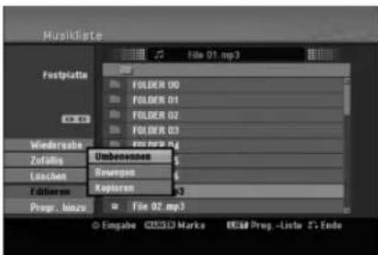 Musikliste File 01.mp3 Footplätze FOLDER 00 FOLDER 01 FOLDER 02 FOLDER 03 Wendersafe zofalls Leachen Editoren Prop. binze Umbrovenen Sewegen Koplanen File 02.mp3 Eingabe CDCCD Marks BSS# Prog.-Lista S-Ende