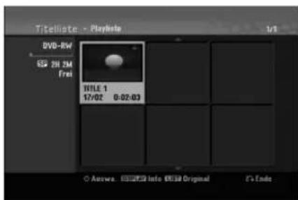 Titellate - Playhole DVD-RW 29.2M Frel TITLE 1 17/02 0-02-03 © Answers: 000029 Info 08134 Original F's End