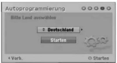 Autoprogrammierung Bittu Land auswahlen - Deutschland Starten *Vorb. © Starten
