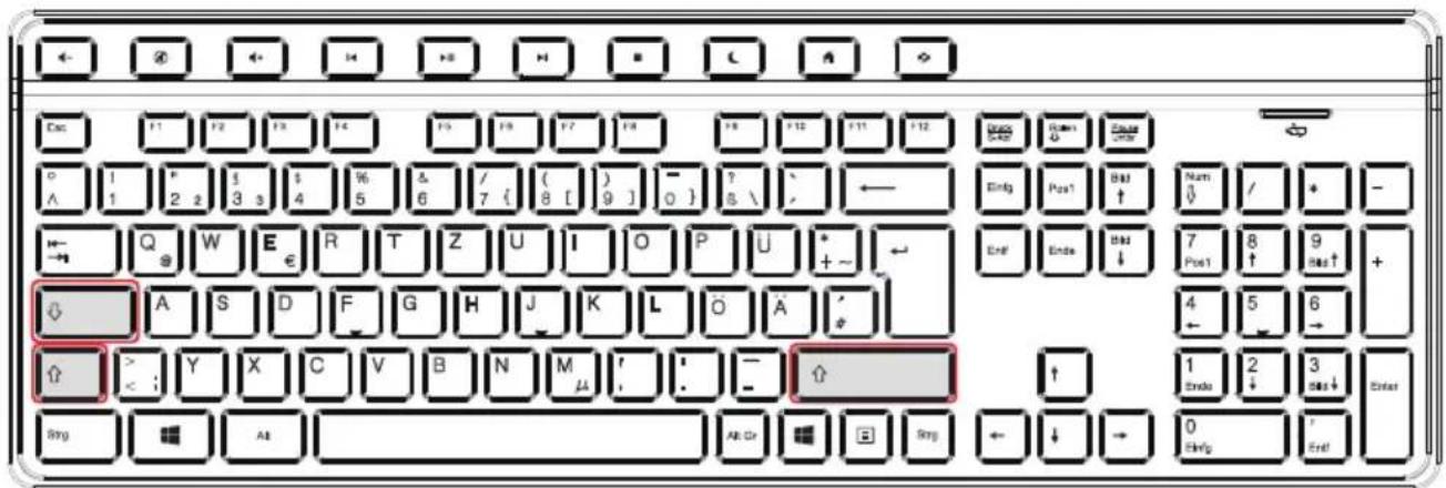 MEDION P81023 (MD 86996) - Die Umschalt- und Feststelltaste - 1
